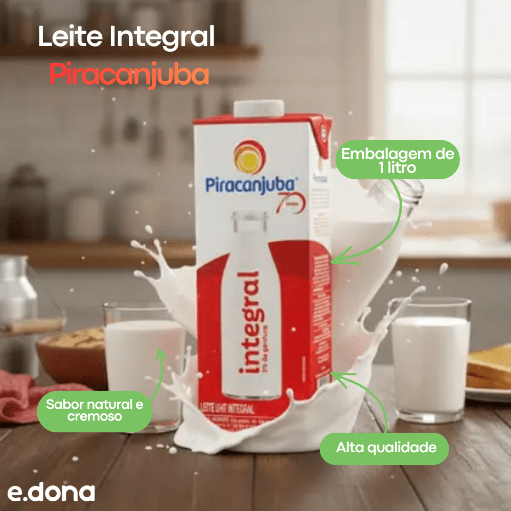Leite Integral Piracanjuba 1 Litro - e - dona