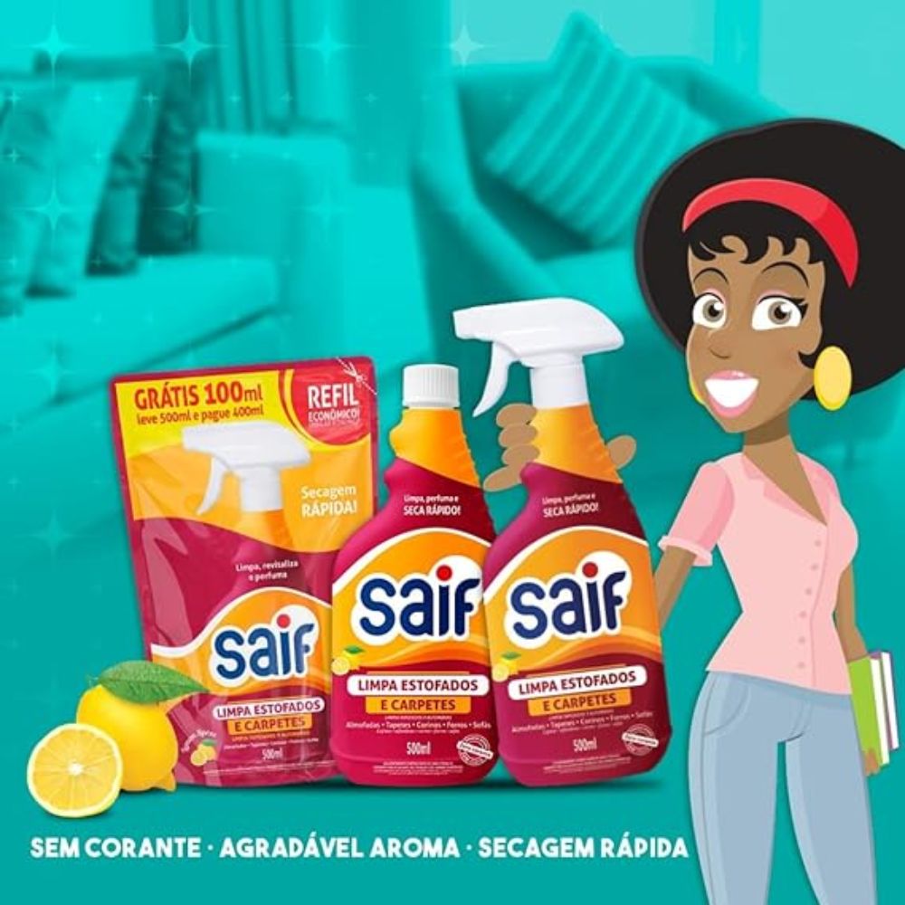 Limpa Estofados Refil 500ml Saif - e - dona