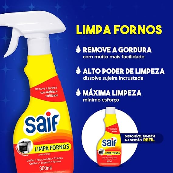 Limpa Fornos Gatilho 300ml Saif - e - dona