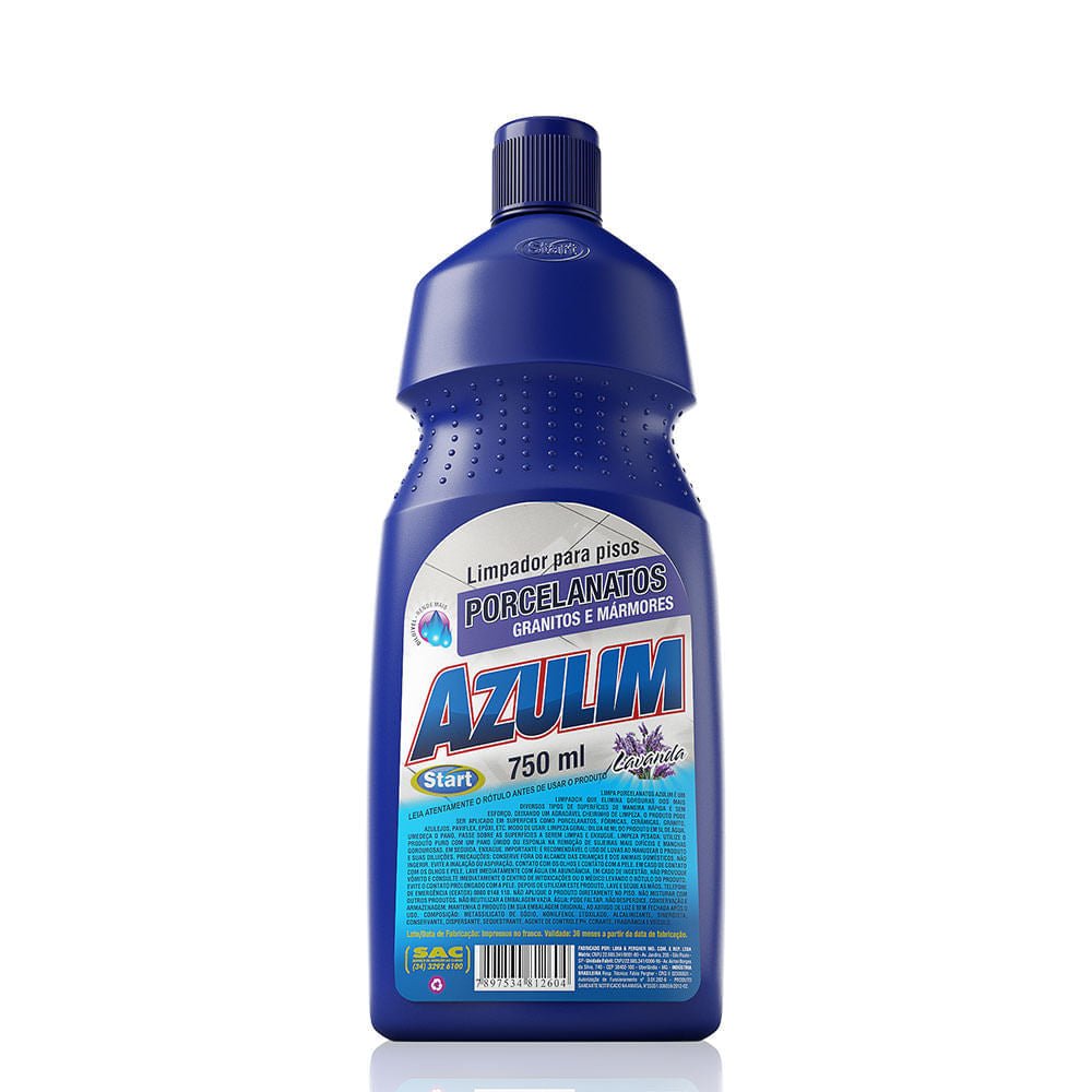 Limpa Porcelanato, Granitos e Mármores Lavanda Azulim 750ml - e - dona