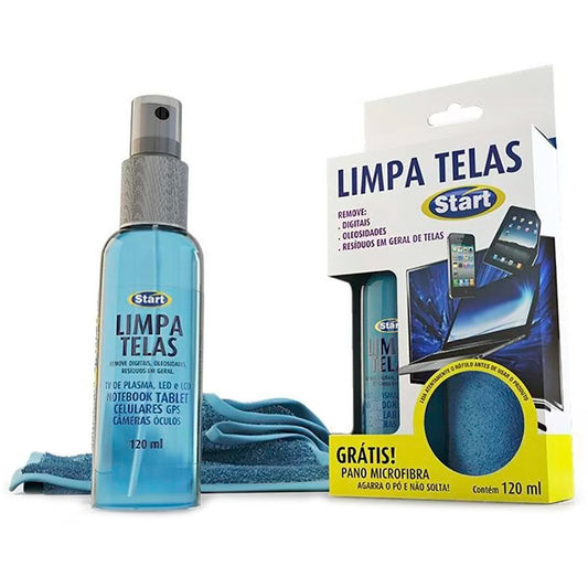Limpa telas Start 120ml Ideal para notebook, tablet, celulares, câmeras e óculos - e - dona