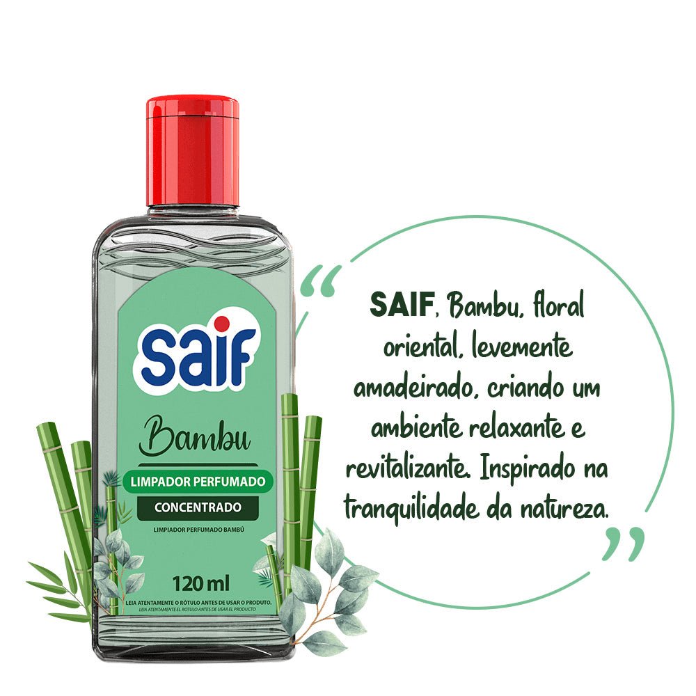 Limpador Perfumado Concentrado 120ml Bambu Saif - e - dona