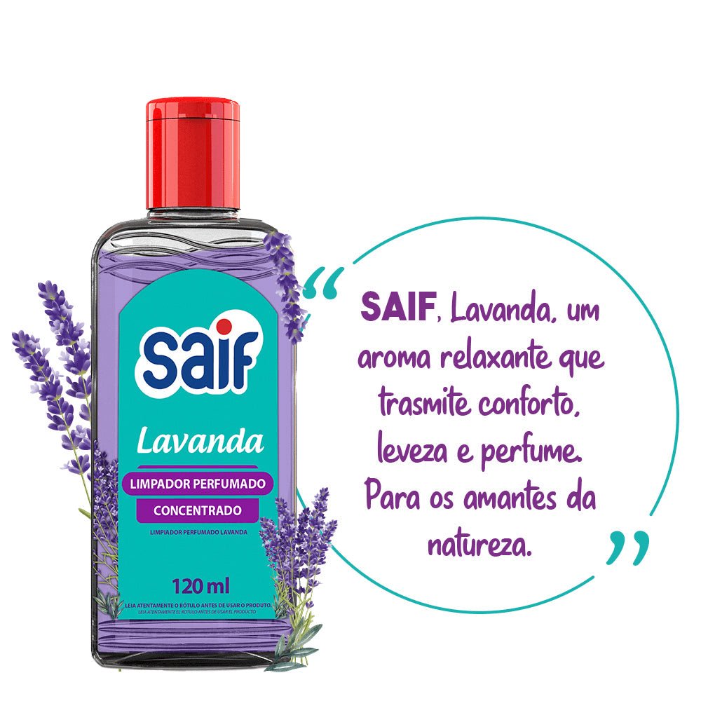 Limpador Perfumado Concentrado 120ml Lavanda Saif - e - dona