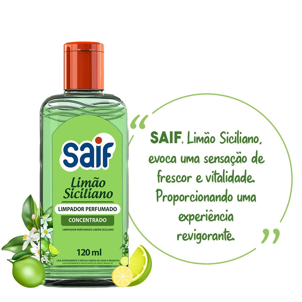 Limpador Perfumado Concentrado 120ml Limão Siciliano Saif - e - dona