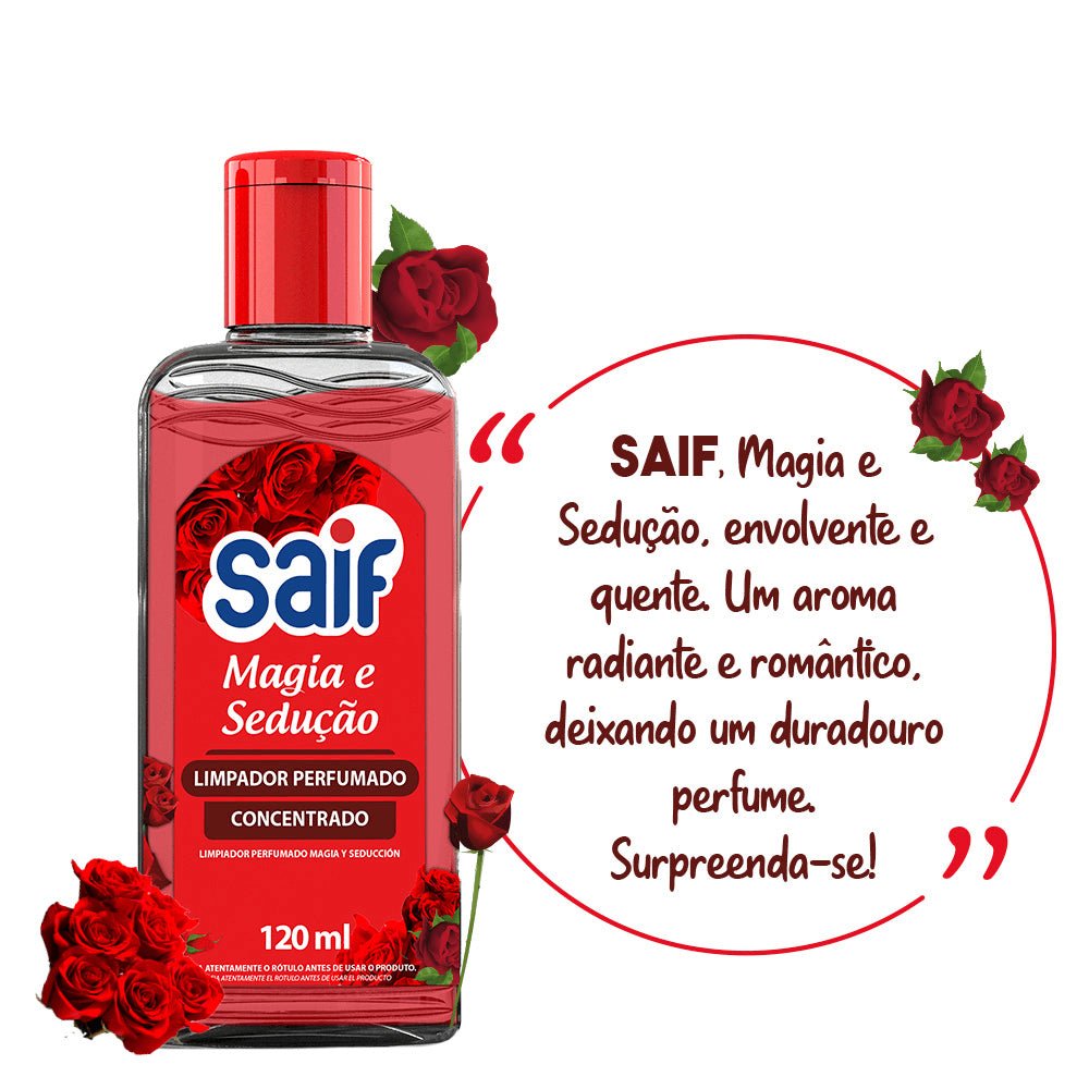 Limpador Perfumado Concentrado 120ml Magia e Sedução Saif - e - dona