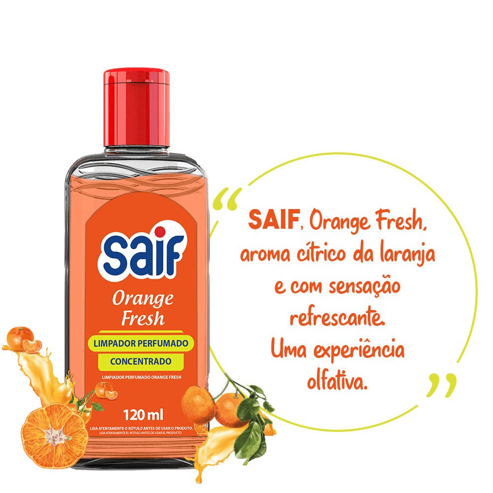 Limpador Perfumado Concentrado 120ml Orange Fresh Saif - e - dona