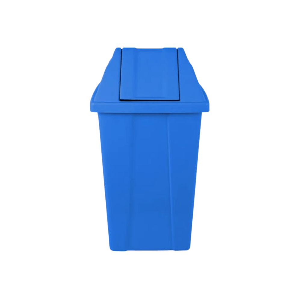 Lixeira 100L quadrada azul com tampa basculante para coleta seletiva, hospitais, industrias, escolas Q100A JSN - e - dona