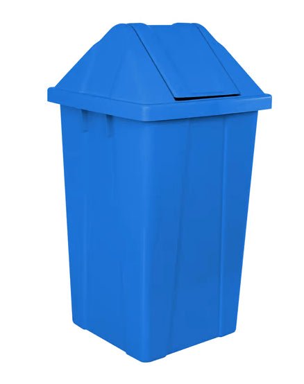 Lixeira 100L quadrada azul com tampa basculante para coleta seletiva, hospitais, industrias, escolas Q100A JSN - e - dona