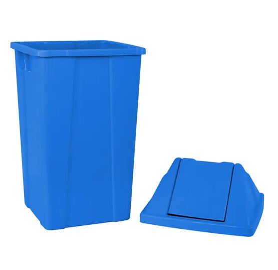 Lixeira 100L quadrada azul com tampa basculante para coleta seletiva, hospitais, industrias, escolas Q100A JSN - e - dona
