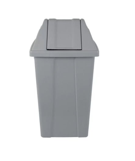 Lixeira 100L Quadrada Cinza com tampa basculante Q100C JSN - e - dona
