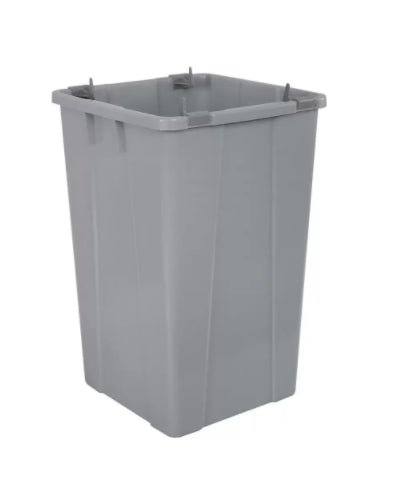 Lixeira 100L Quadrada Cinza com tampa basculante Q100C JSN - e - dona