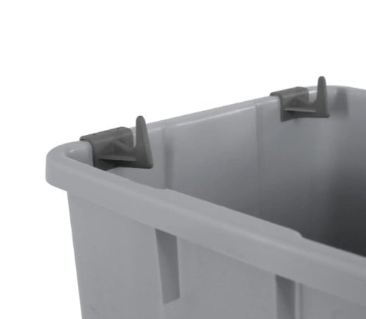 Lixeira 100L Quadrada Cinza com tampa basculante Q100C JSN - e - dona