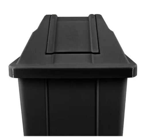 Lixeira 100L quadrada preta com tampa basculante Q100P JSN - e - dona
