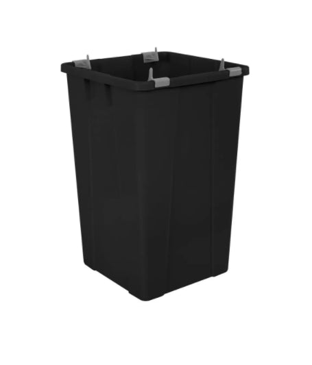 Lixeira 100L quadrada preta com tampa basculante Q100P JSN - e - dona