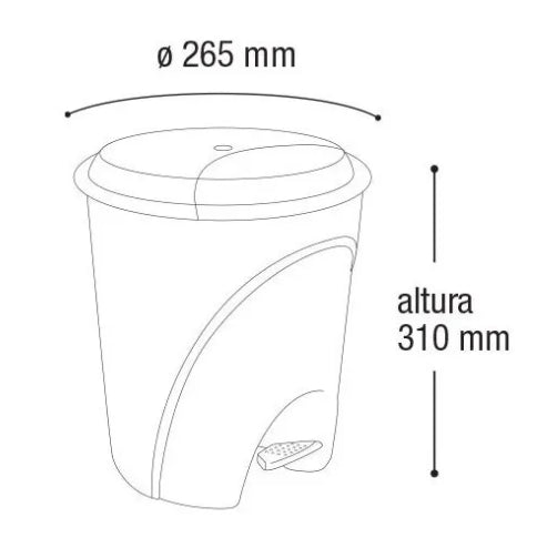 Lixeira 12L com pedal Arqplast - Cores Diversas - e - dona