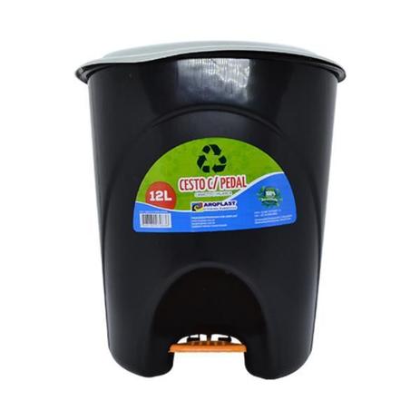 Lixeira 12L com pedal Arqplast - Cores Diversas - e - dona