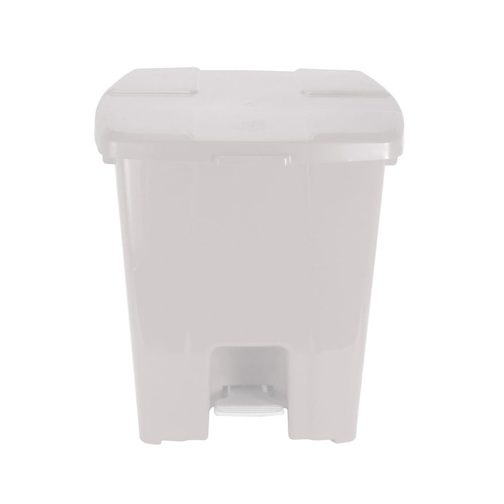 Lixeira 30L branca quadrada com pedal para clínicas, hospitais, condomínios, cozinha, restaurantes P30 JSN - e - dona