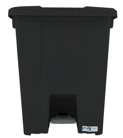 Lixeira 30L quadrada preta com tampa e pedal para cozinhas, restaurantes, escritórios, banheiros P30P JSN - e - dona