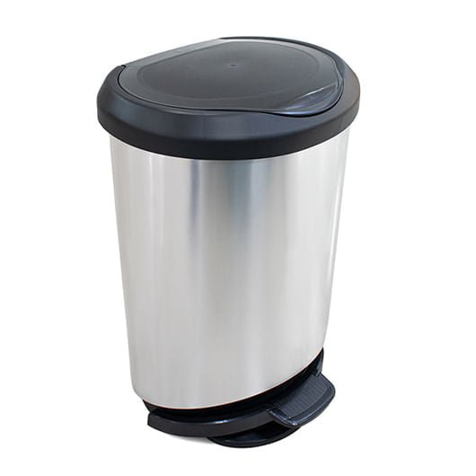 Lixeira 45L com pedal borda trava saco Arqplast - e - dona
