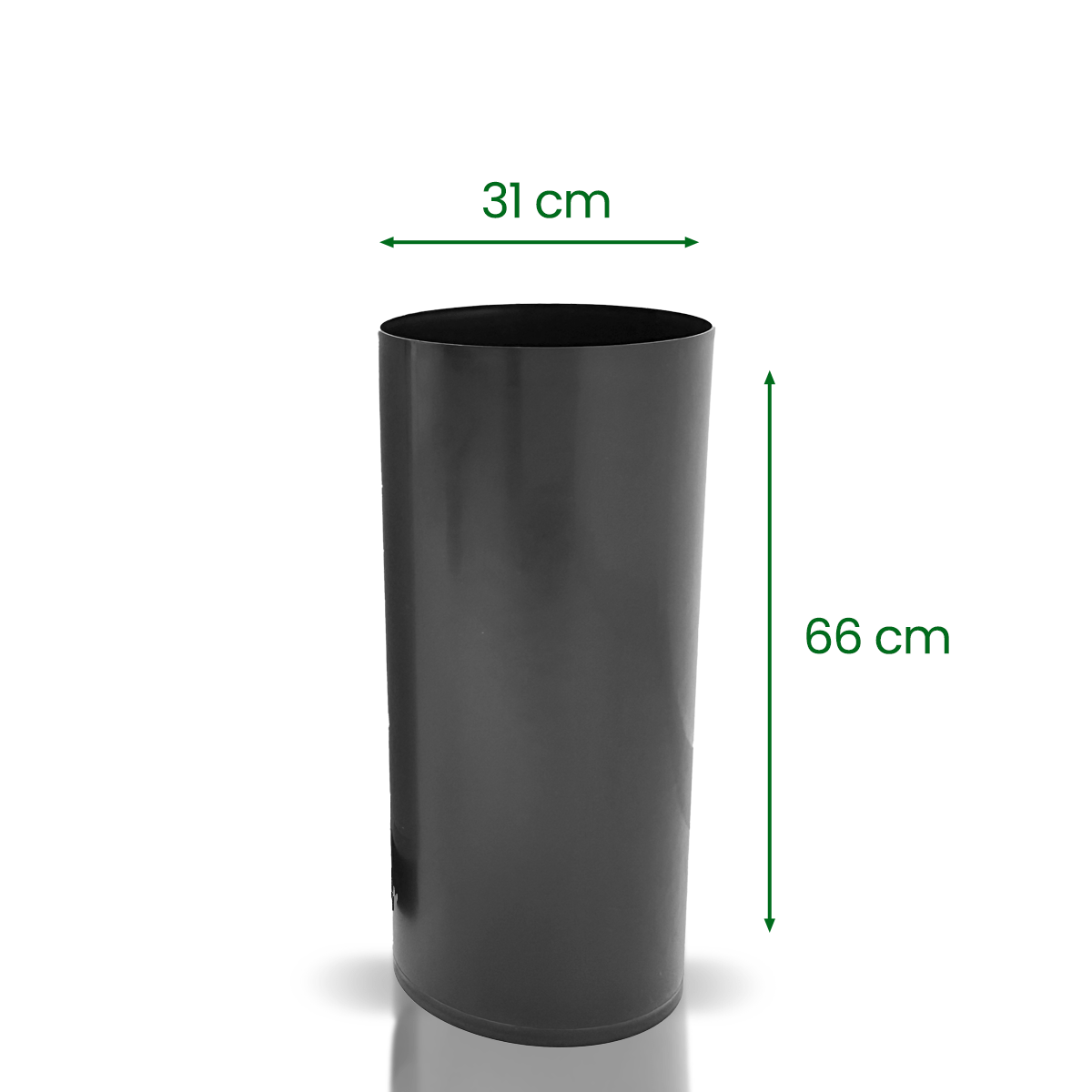 Lixeira 50L redonda Preta sem tampa EB26P JSN - e - dona