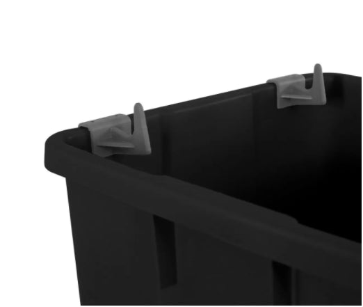 Lixeira 60L quadrada preta com tampa basculante para coleta seletiva, escritórios, restaurantes, condomínios Q60P JSN - e - dona