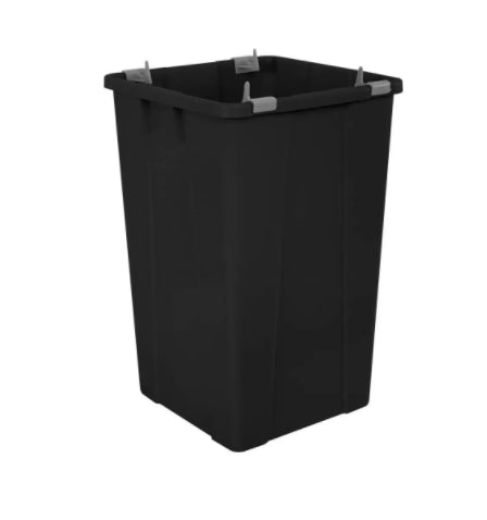 Lixeira 60L quadrada preta com tampa basculante para coleta seletiva, escritórios, restaurantes, condomínios Q60P JSN - e - dona