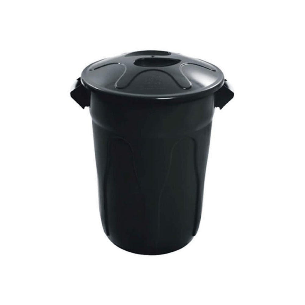 Lixeira 60L redonda com tampa Preto CR60P JSN - e - dona