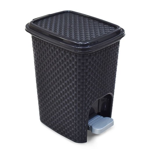 Lixeira 7L Retangular Preta com pedal Arqplast - e - dona