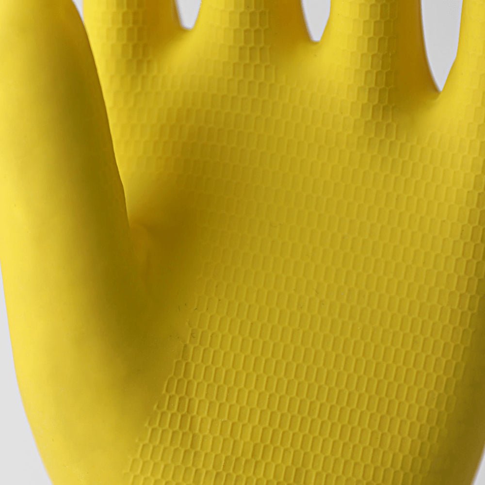 Luva de látex Amarela XG TOP Sanro CA 40044 para limpeza, higiene e trabalhos gerais - e - dona