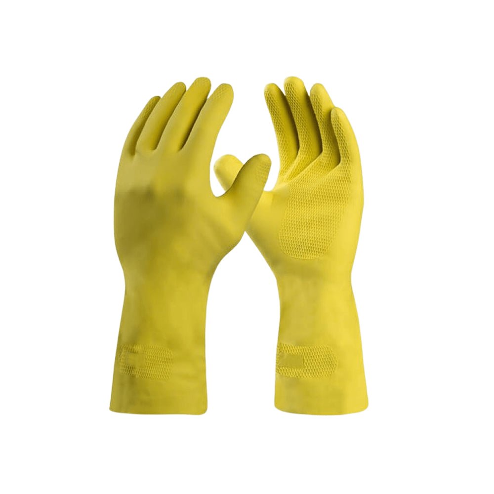 Luva de látex hipoalergênica Amarela Silver Grip M Danny - CA 40730 ideal para o manuseio de alimentos e ambiente frigorífico - e - dona