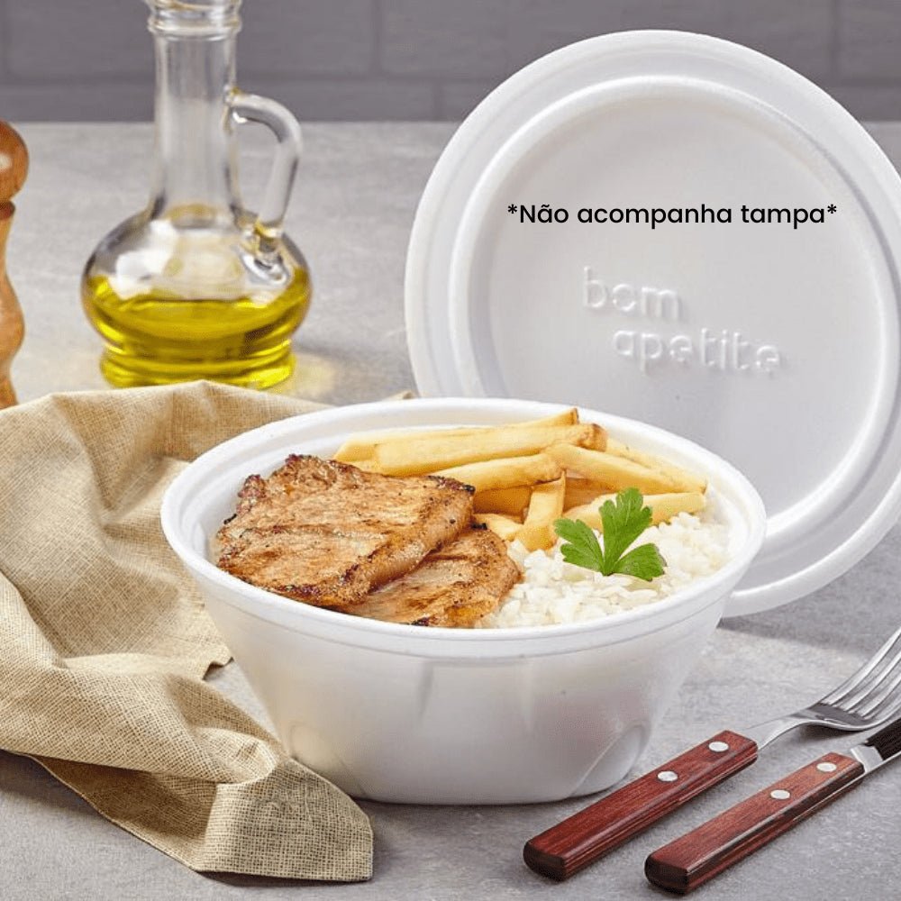 Marmitex de Isopor 1.100ml sem tampa Bom Apetite com 100 unidades - e - dona
