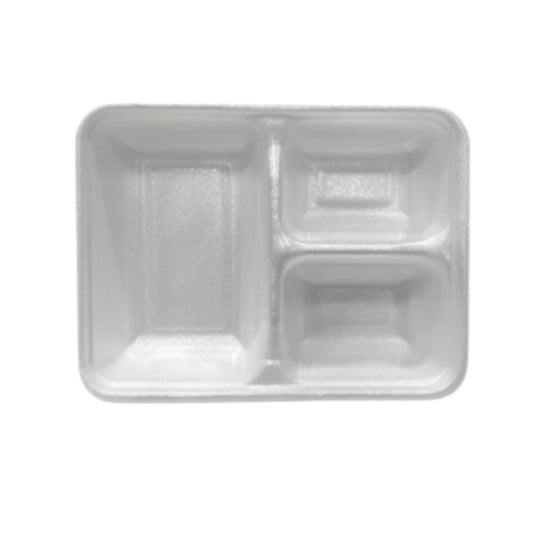 Marmitex de Isopor 900ml Retangular sem tampa 3 divisórias com 50 unidades - Organização e praticidade para suas refeições - e - dona