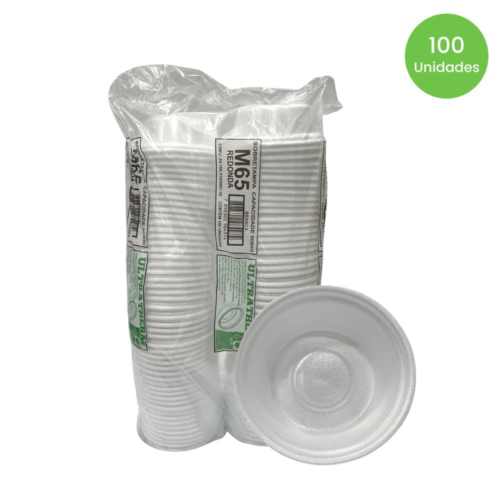 Marmitex de Isopor 900ml sem tampa Ultratherm com 100 unidades - Mantenha sua refeição fresca e quente - e - dona