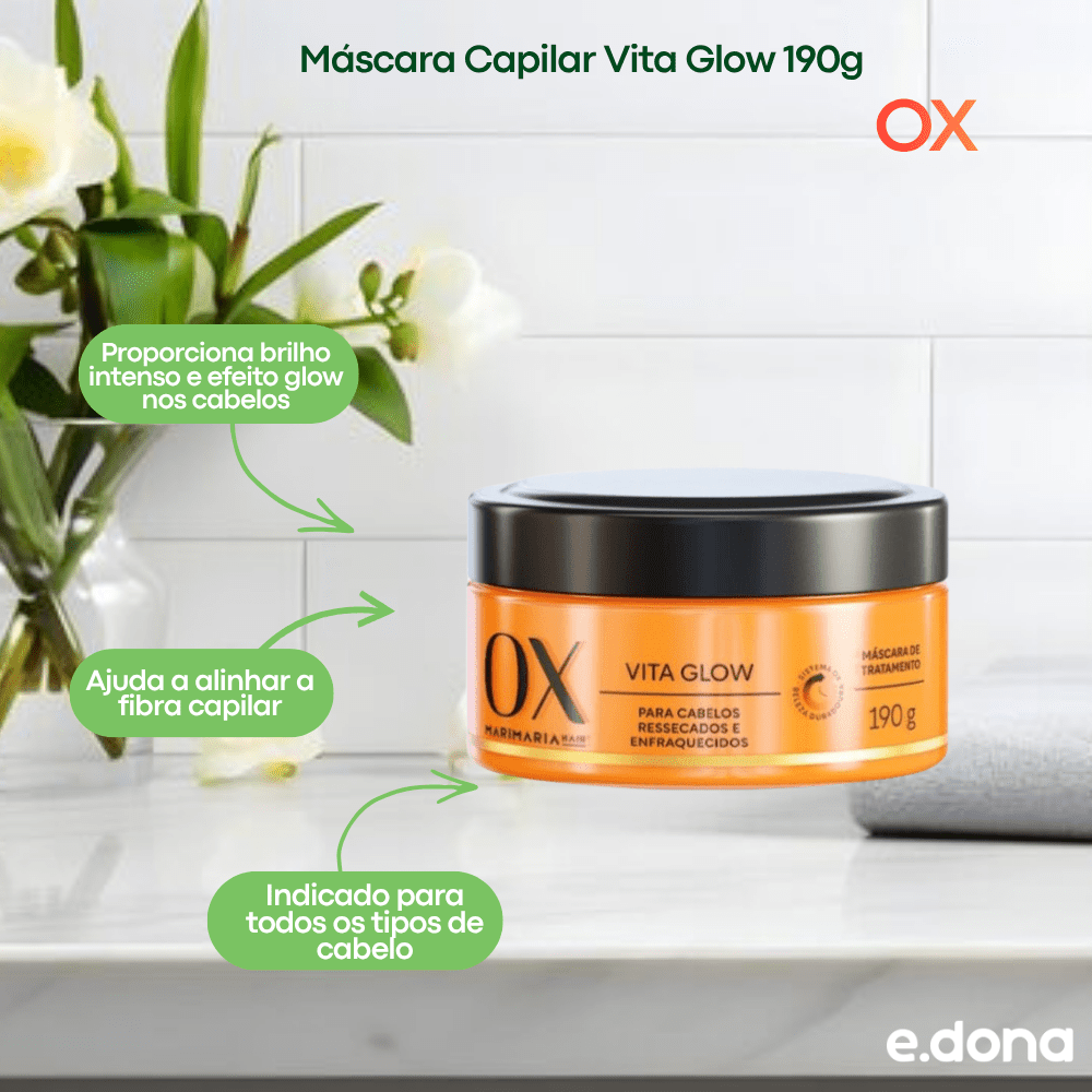 Máscara Capilar OX Vita Glow 190g - e - dona