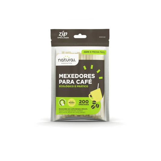 Mexedor para Café e Drink 11 cm de Bambu Natural com 200 unidades - e - dona