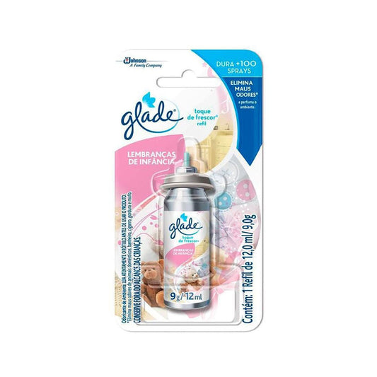 Odorizador de Ar Toque de Frescor Infância Glade Refil 12ml Ideal para Banheiros - e - dona