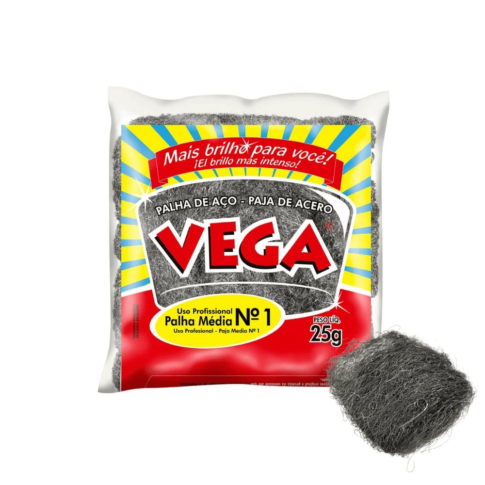 Palha de Aço nç 01 Vega Steel fardo com 20 unidades - e - dona