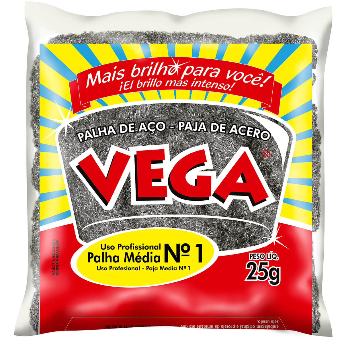 Palha de Aço nç 01 Vega Steel fardo com 20 unidades - e - dona