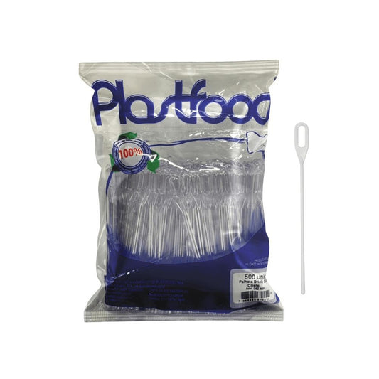 Palheta para Drink 11cm Cristal PlastFood com 500 unidades - e - dona