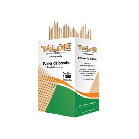 Palito Dental Bambu embalagem um a um Talge com 1.000 unidades - e - dona