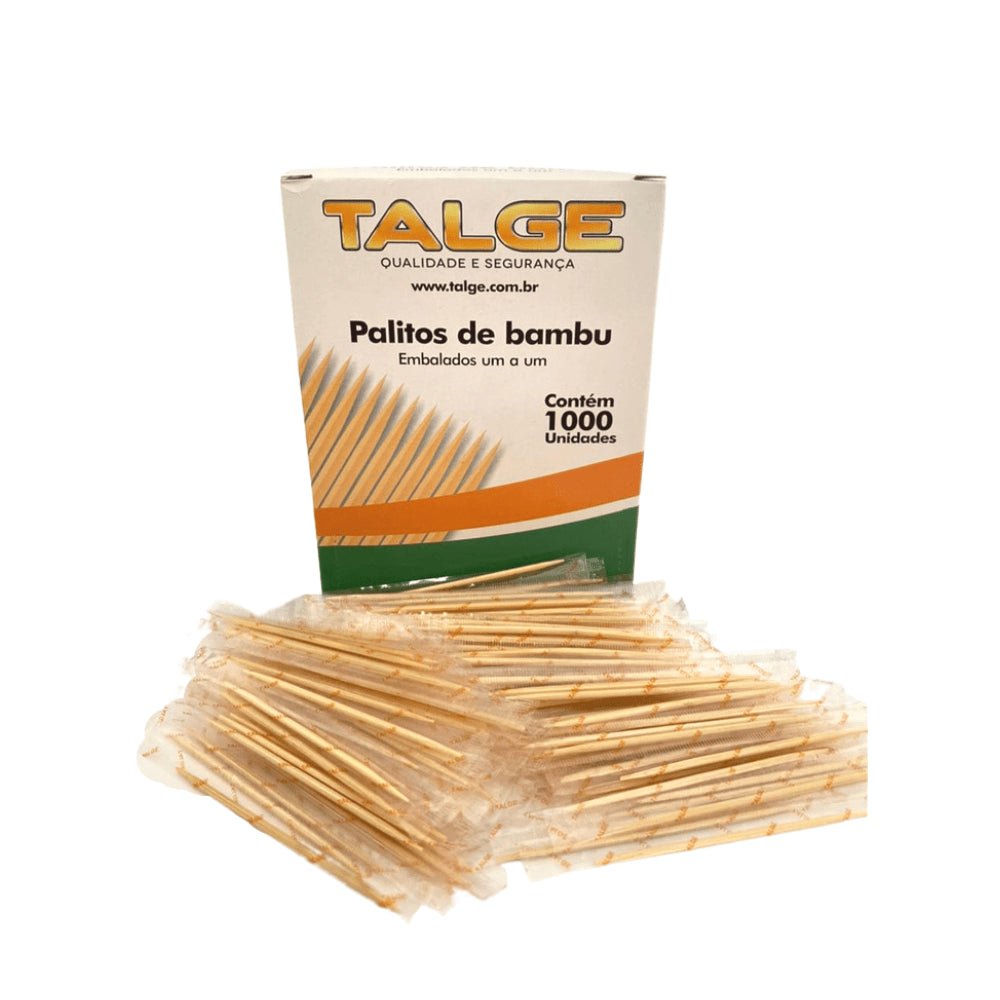 Palito Dental Bambu embalagem um a um Talge com 1.000 unidades - e - dona