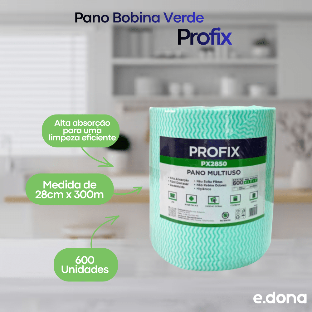 Pano Bobina 28x300m Profix Verde - e - dona