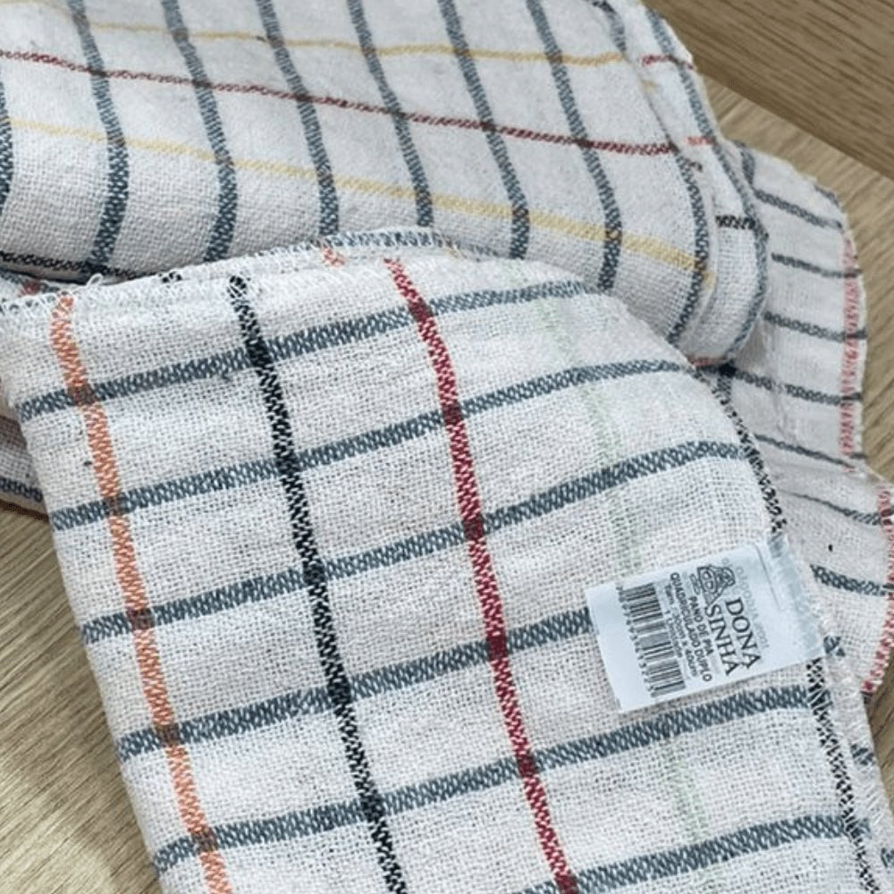 Pano de Pia Quadriculado Dona Sinhá 30x40cm com 6 unidades - e - dona