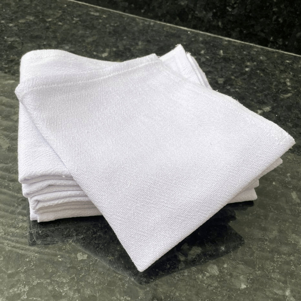 Pano de Prato Branco 40X65cm com Bainha Caebi 60g com 6 unidades - e - dona