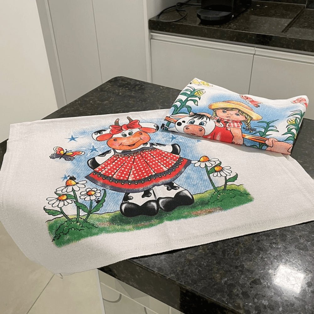 Pano de Prato Estampado 45x65cm Caebi 62g com 6 unidades - e - dona