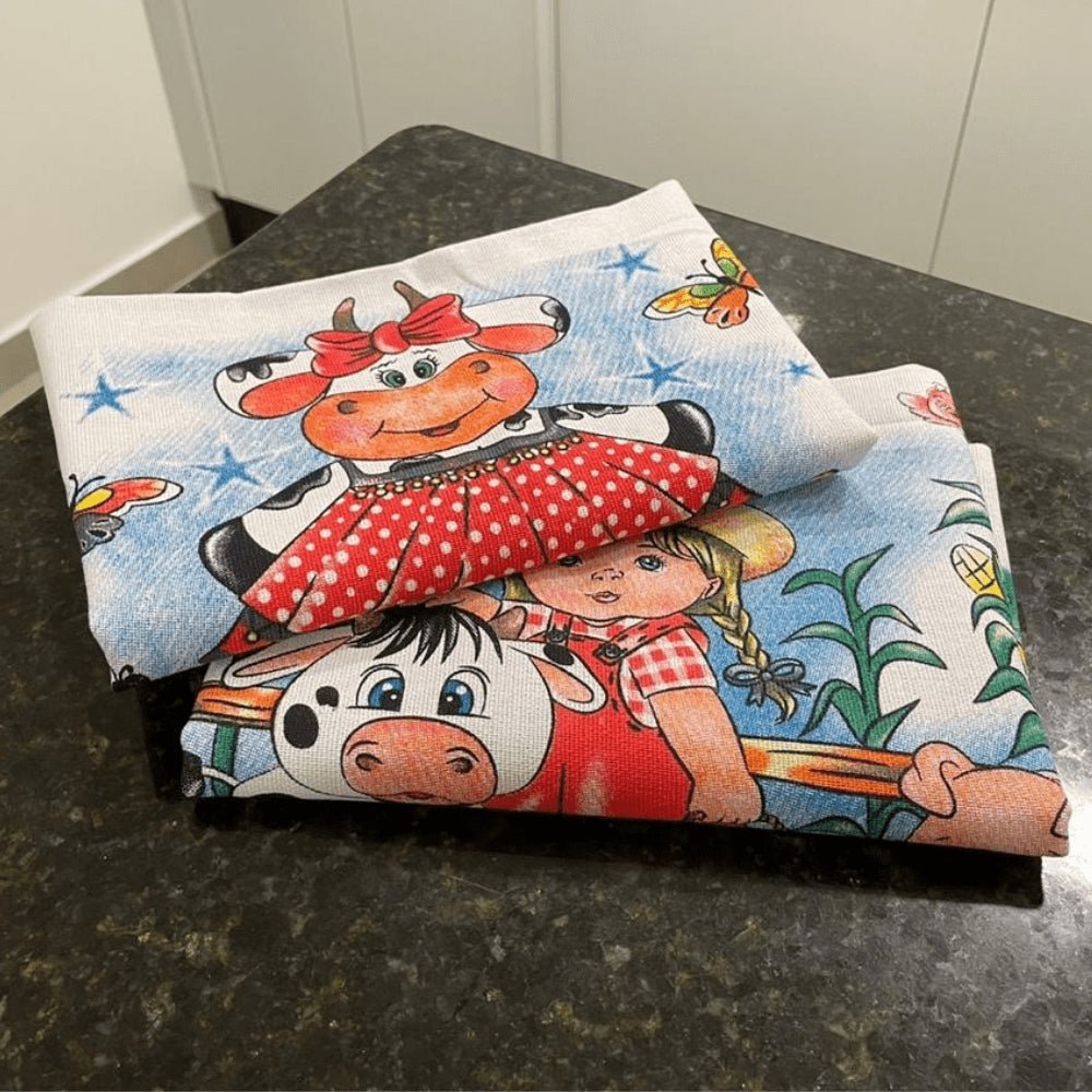 Pano de Prato Estampado 45x65cm Caebi 62g com 6 unidades - e - dona