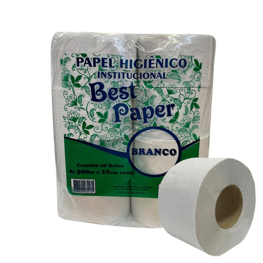 Papel Higiênico Branco folha simples Best Paper 8 rolos - e - dona