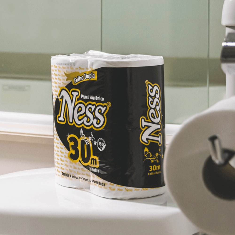 Papel Higiênico Folha Dupla Ness 16 pacotes com 4 rolos de 30 metros - e - dona