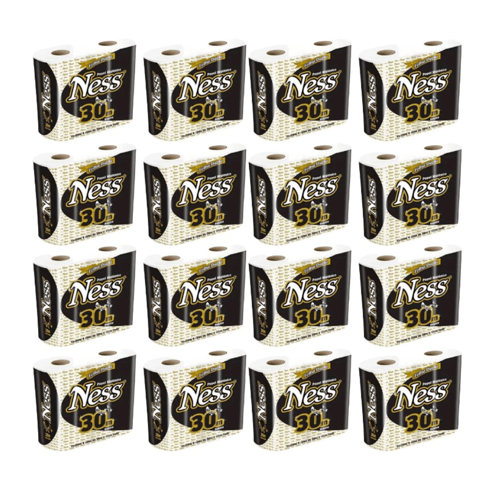 Papel Higiênico Folha Dupla Ness 16 pacotes com 4 rolos de 30 metros - e - dona