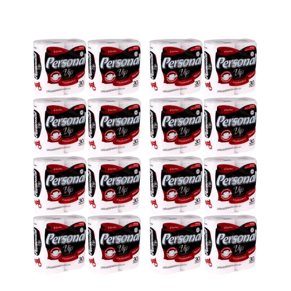 Papel Higiênico Folha Dupla Personal Vip com 16 pacotes de 4 rolos de 30 metros - e - dona